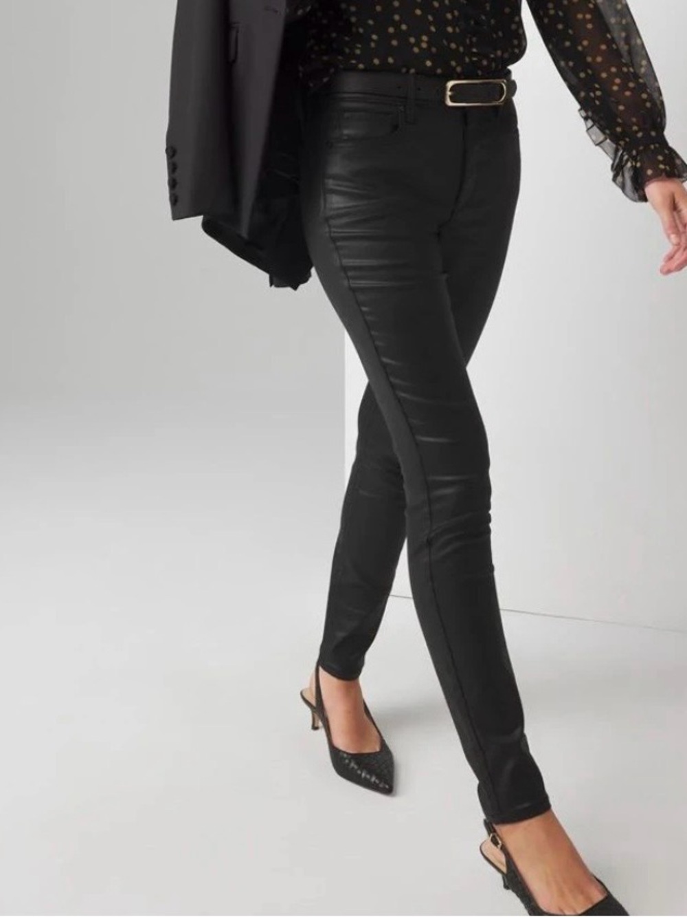 WHBM Skinny Coated Jeans